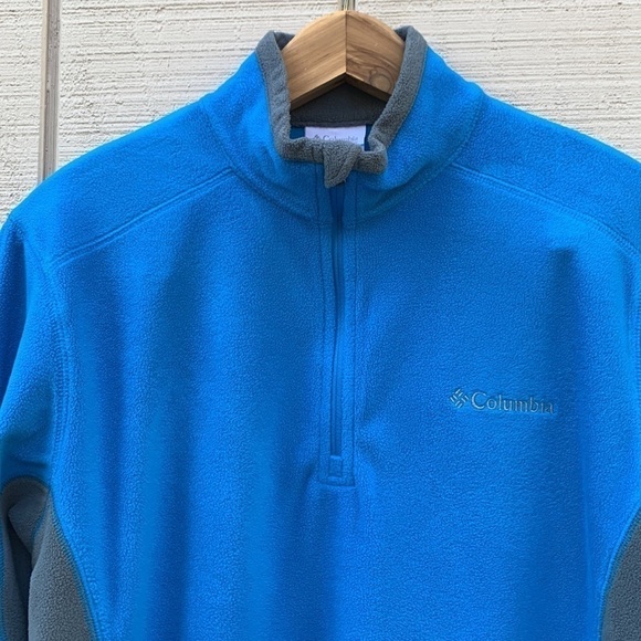 COLUMBIA Men's Pine Ridge Half Zip Fleece - Turquoise/Charcoal - Picture 5 of 13